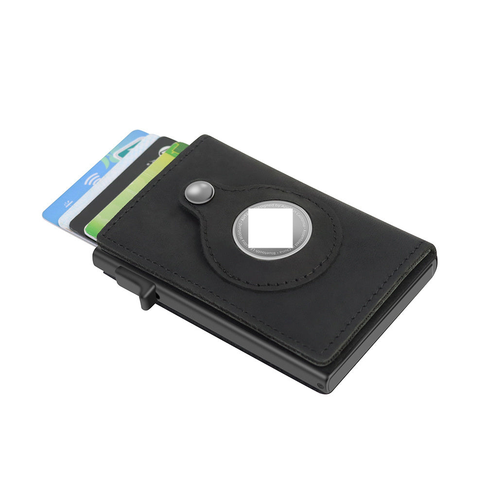 RFID Leather Slim Wallet for Men – Minimalist Card Holder with AirTag Slot