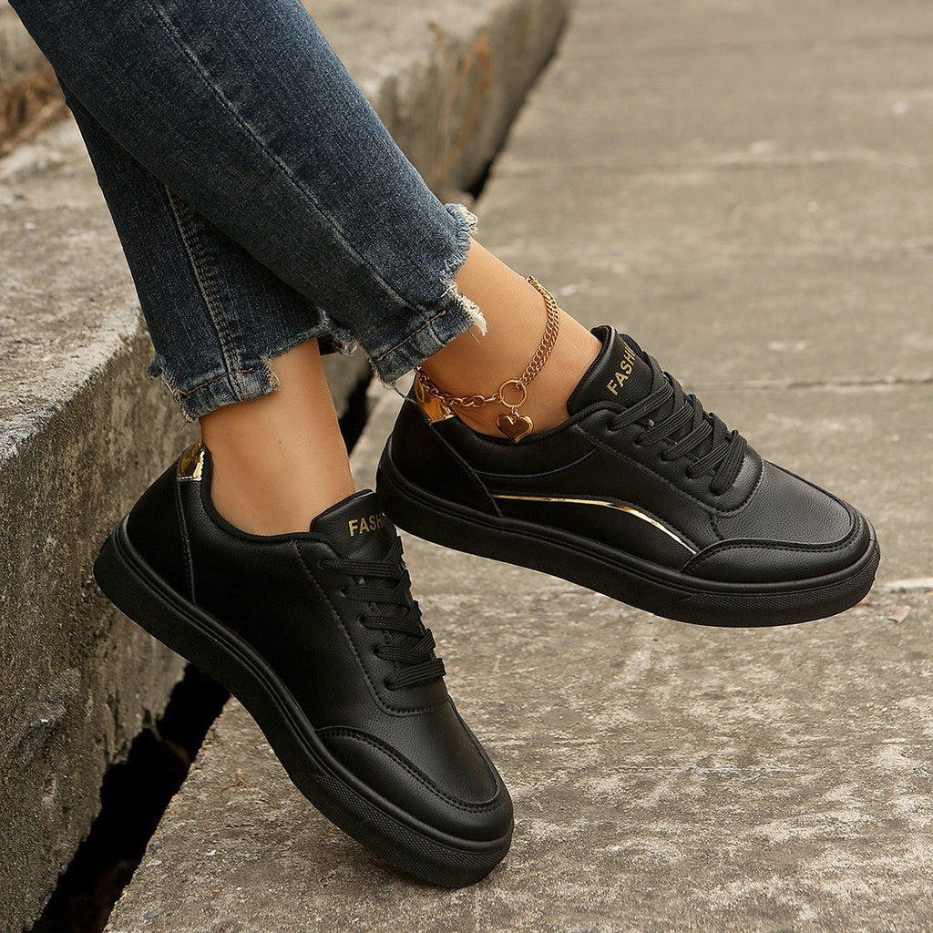 Women’s White Thick-Sole Casual Sneakers