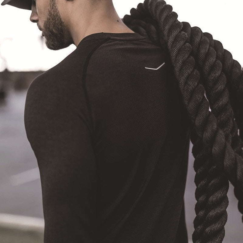 Men Sleeves T-Shirts Mesh Breathable Gyms Fitness Sports Clothes